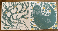 Seal Linocut Card